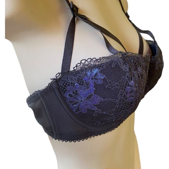 Savage X fenty bra size 38B living in the clouds iridescent caged demi bra nwot - Picture 7 of 10